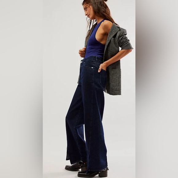 CLOSED Womens Wide Leg Barrel Howea Jeans 29 Bow Leg Baggy High Rise Split Hem - Picture 3 of 16